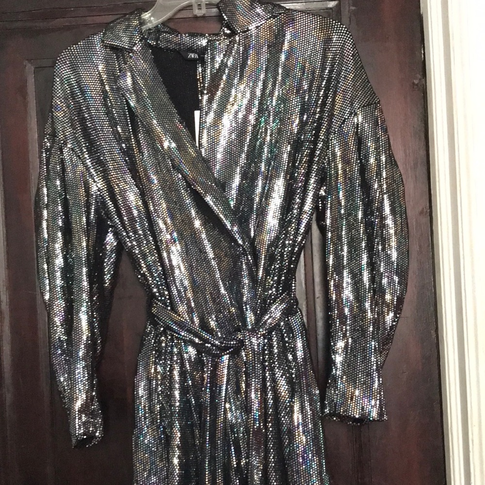 New with tags multicolored sequined jacket jumper.
